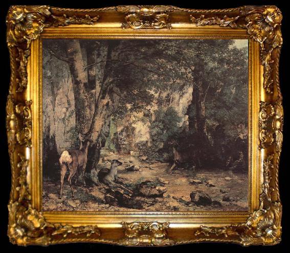 framed  Gustave Courbet Deer, ta009-2